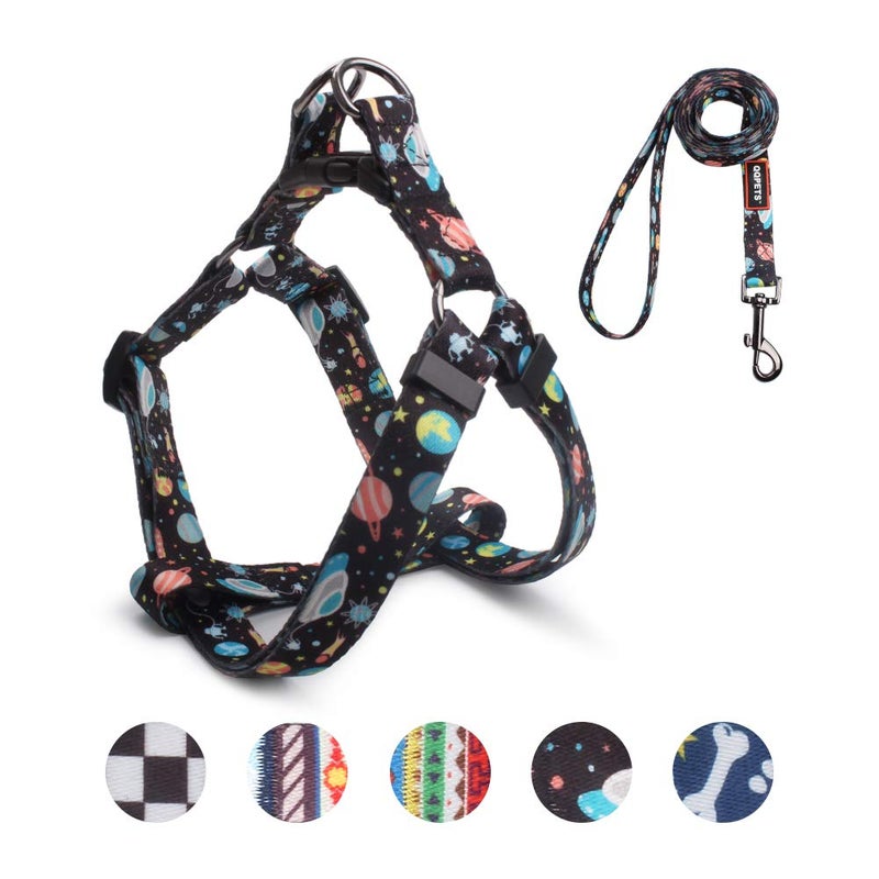 QQPETS Dog Harness Leash Set Adjustable Heavy Duty No Pull Halter Harnesses for Small Medium Large Breed Dogs Back Clip Anti-Twist Perfect for Walking (M(19"-26" Chest Girth), Space) - Image 1